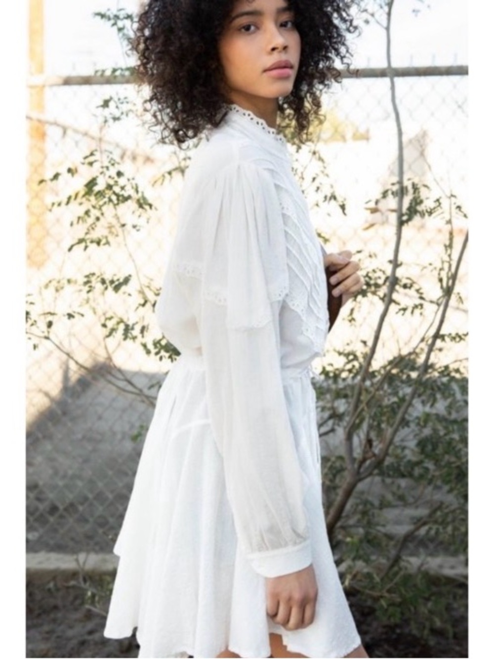 POL WOVEN BOHO TUNIC DRESS WHITE (SIZE SMALL)